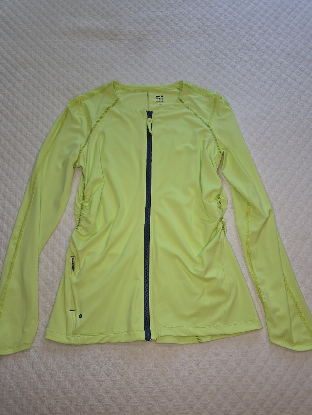 Title 9 Women's Athletic Full Zip Jacket Size Medium Top Neon Yellow Gym Running